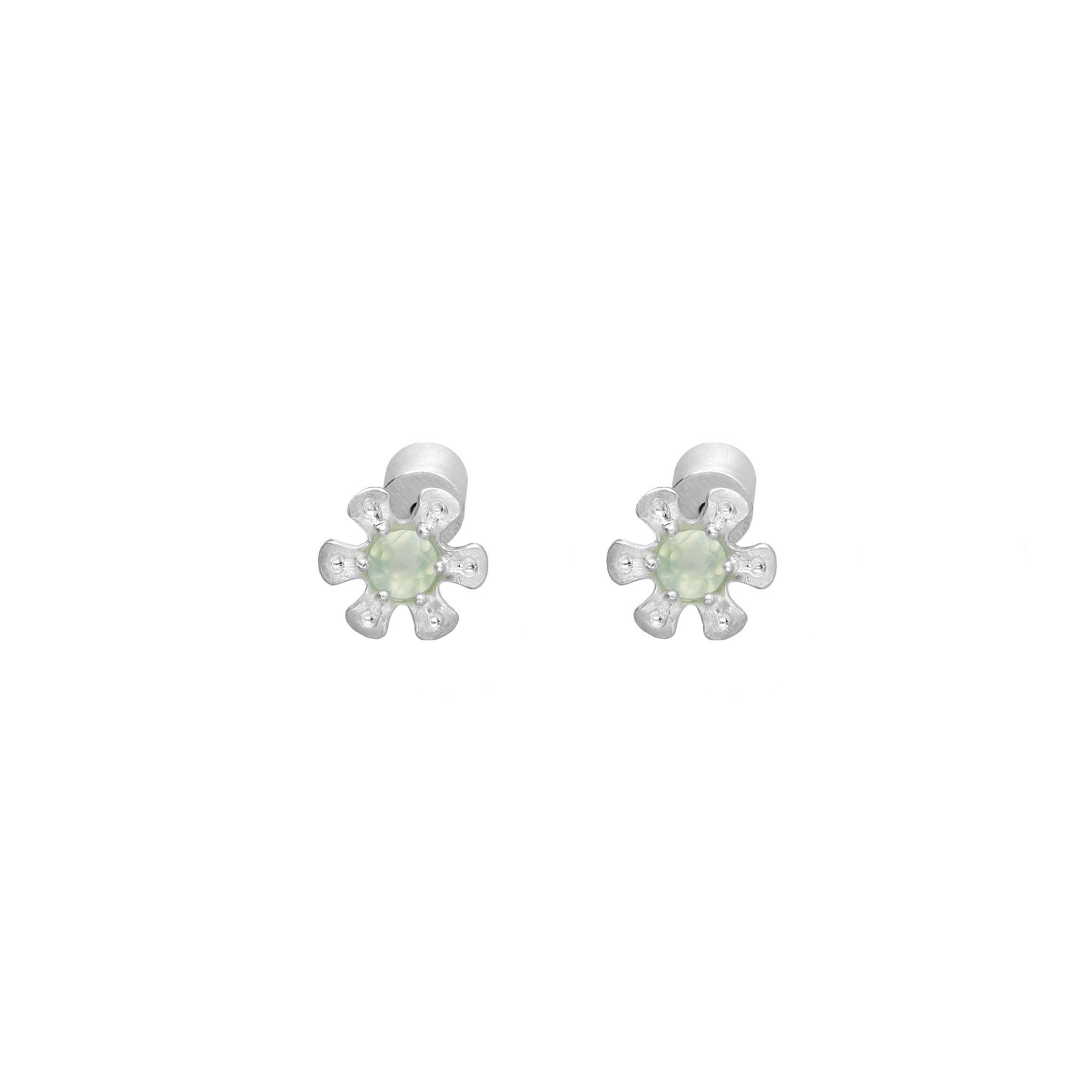 flower fuel earring – prehnite