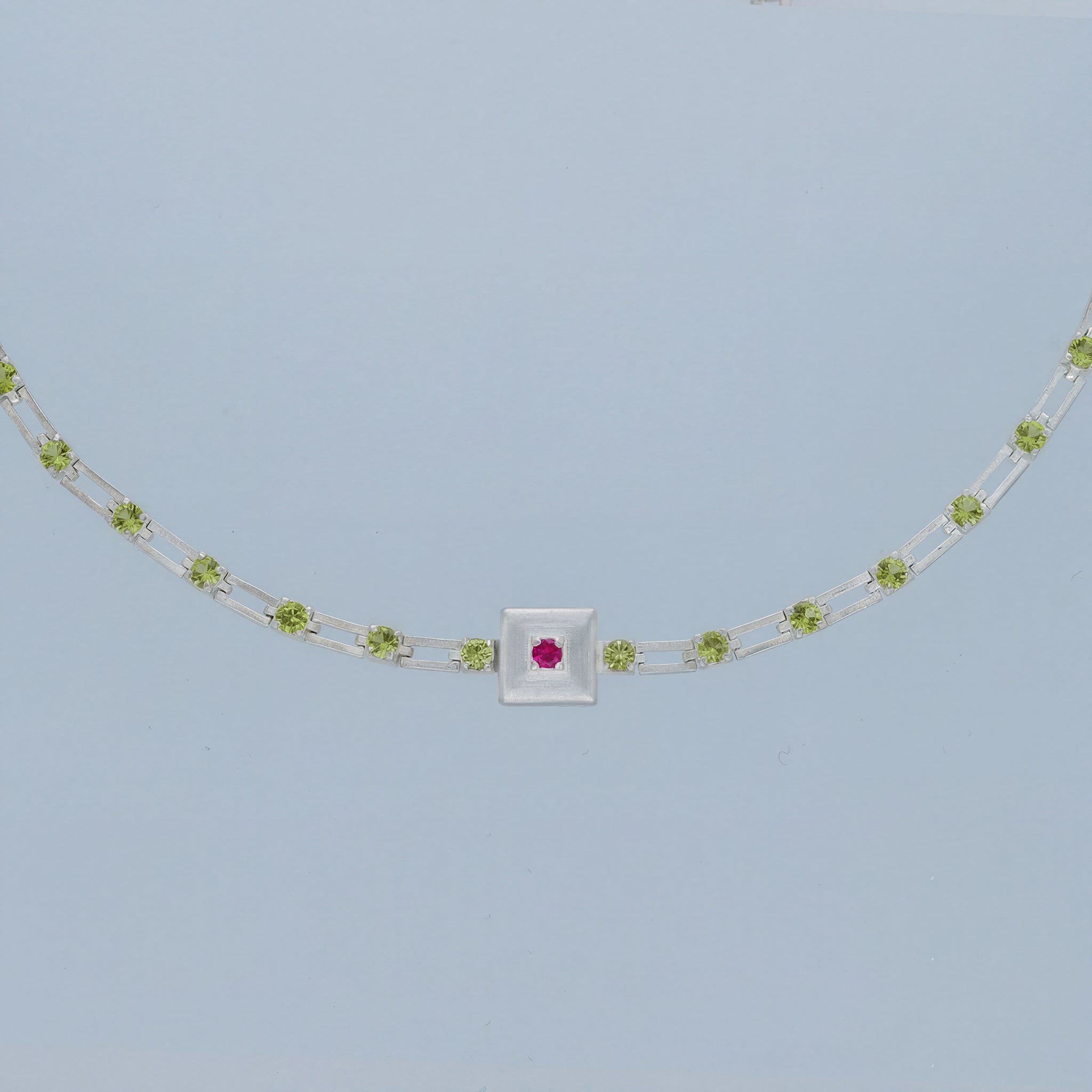 magnetic sequence necklace - peridot & ruby