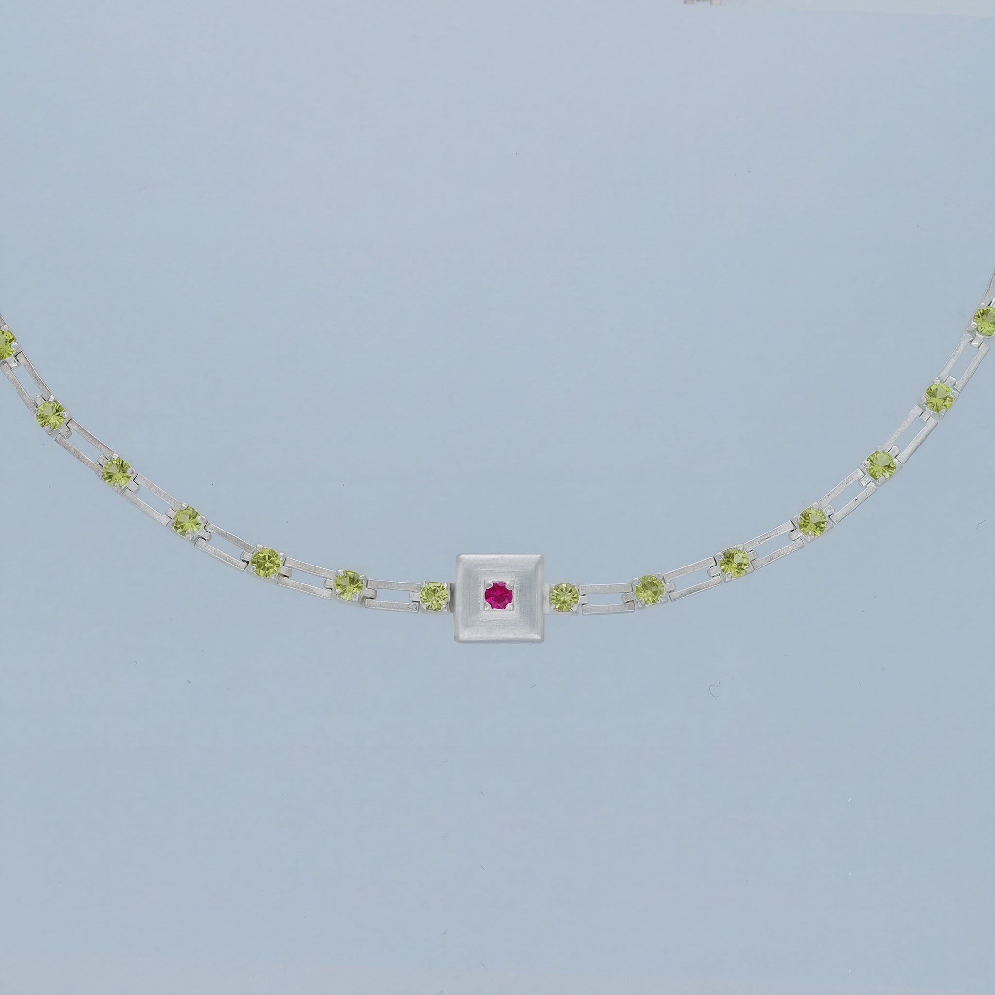 magnetic sequence necklace - peridot & ruby