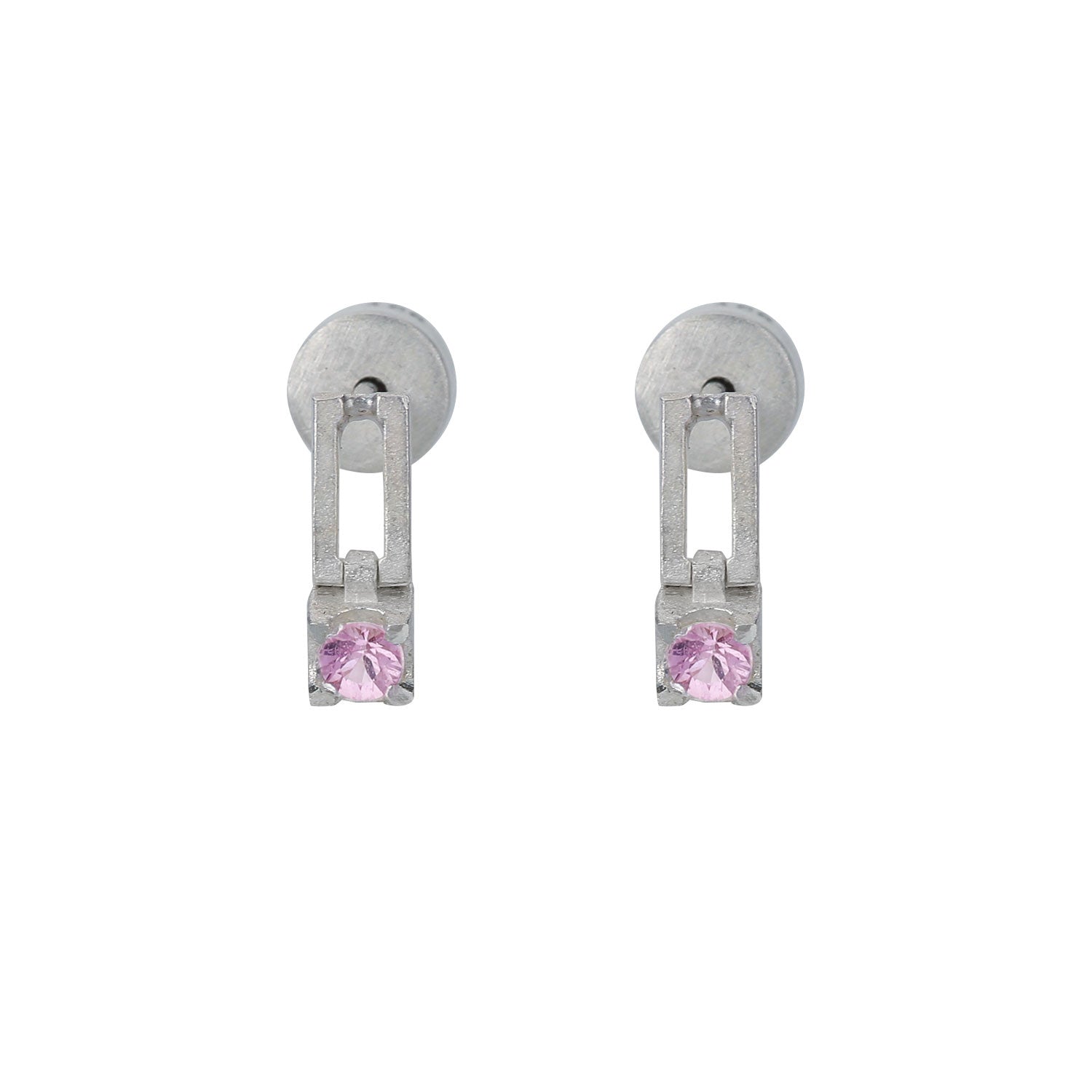 still drop earring – light pink sapphire