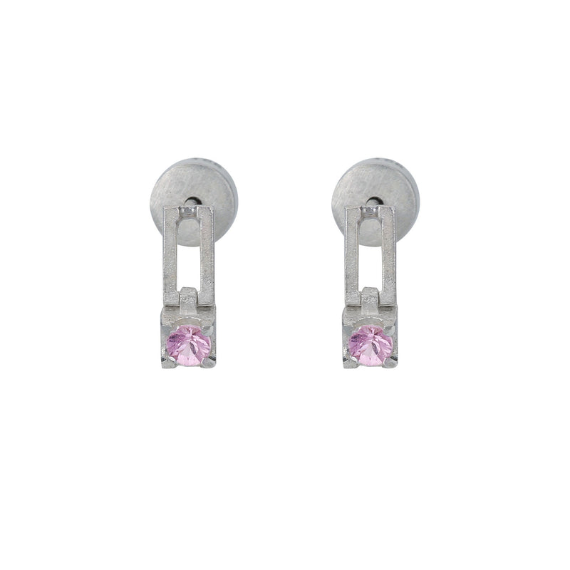 still drop earring – light pink sapphire