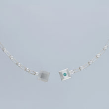 magnetic still necklace - sculpted silver & emerald
