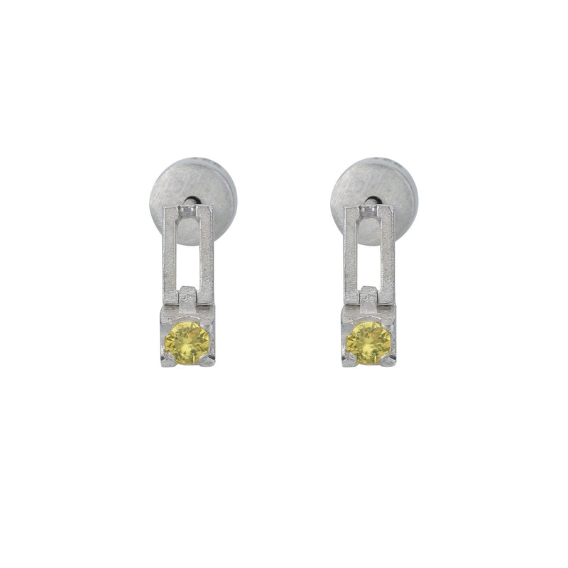 still drop earring – yellow sapphire