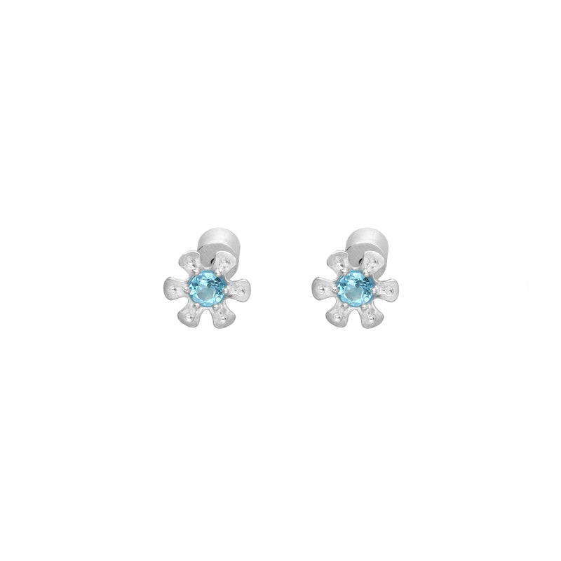 flower fuel earring – light blue topaz