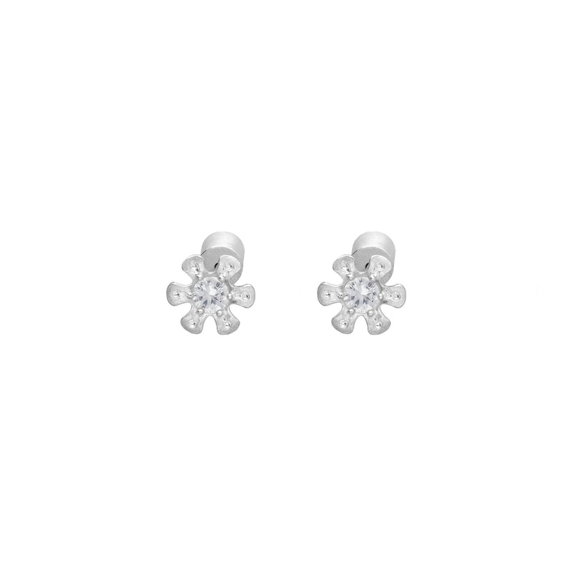 flower fuel earring – white sapphire