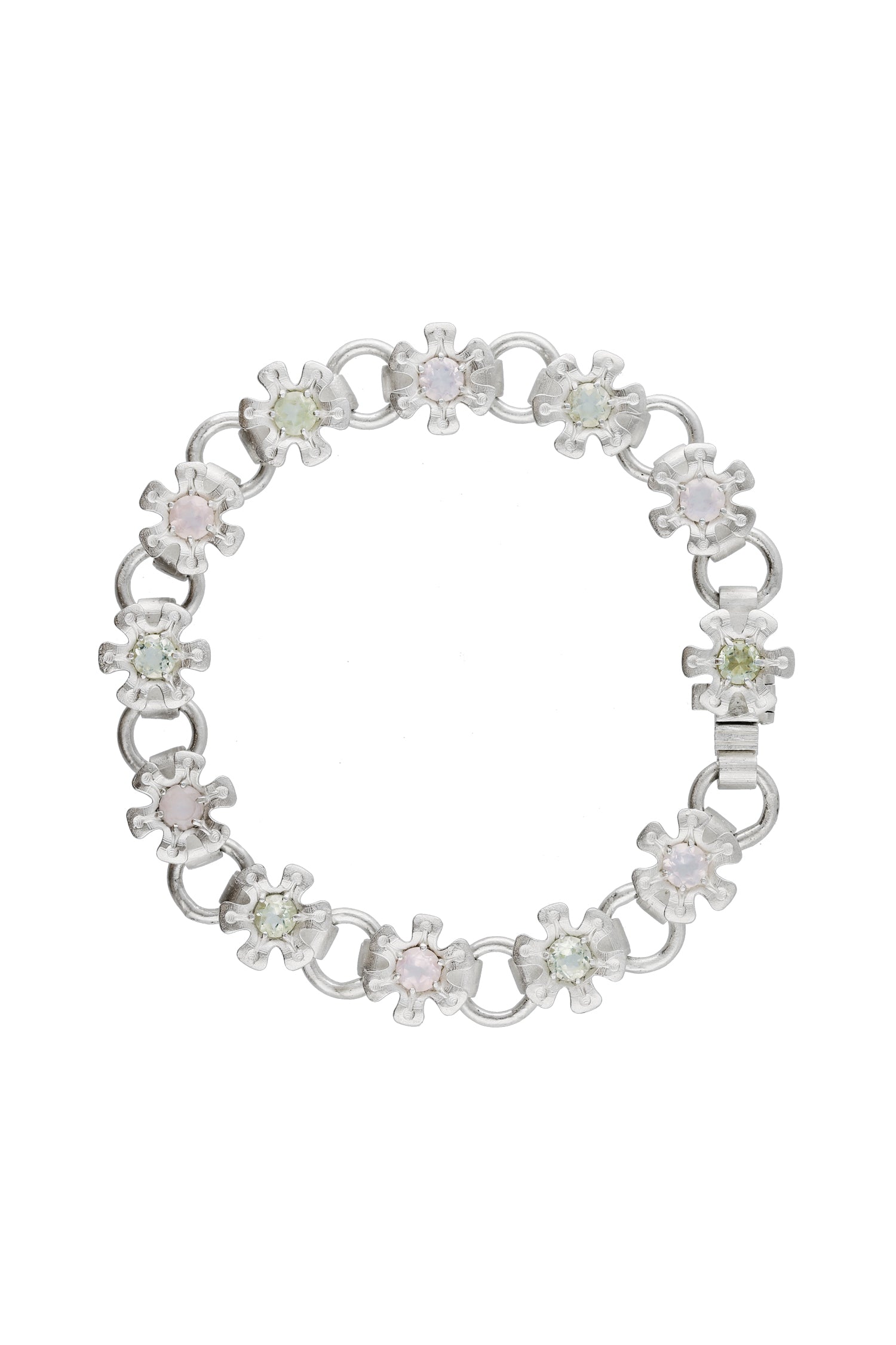 flower node bracelet – lemon quartz × rose quartz