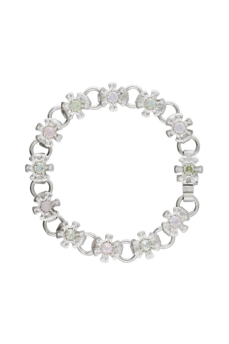 flower node bracelet – lemon quartz × rose quartz