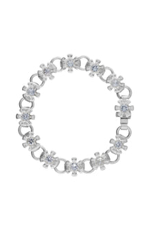 flower node bracelet – white sapphire