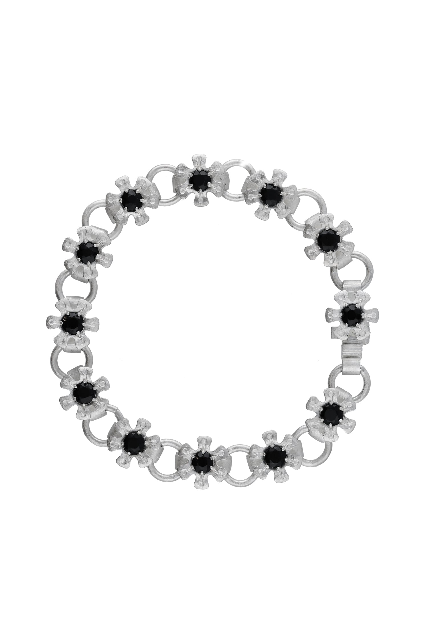 flower node bracelet – onyx