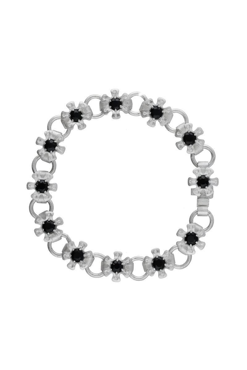 flower node bracelet – onyx