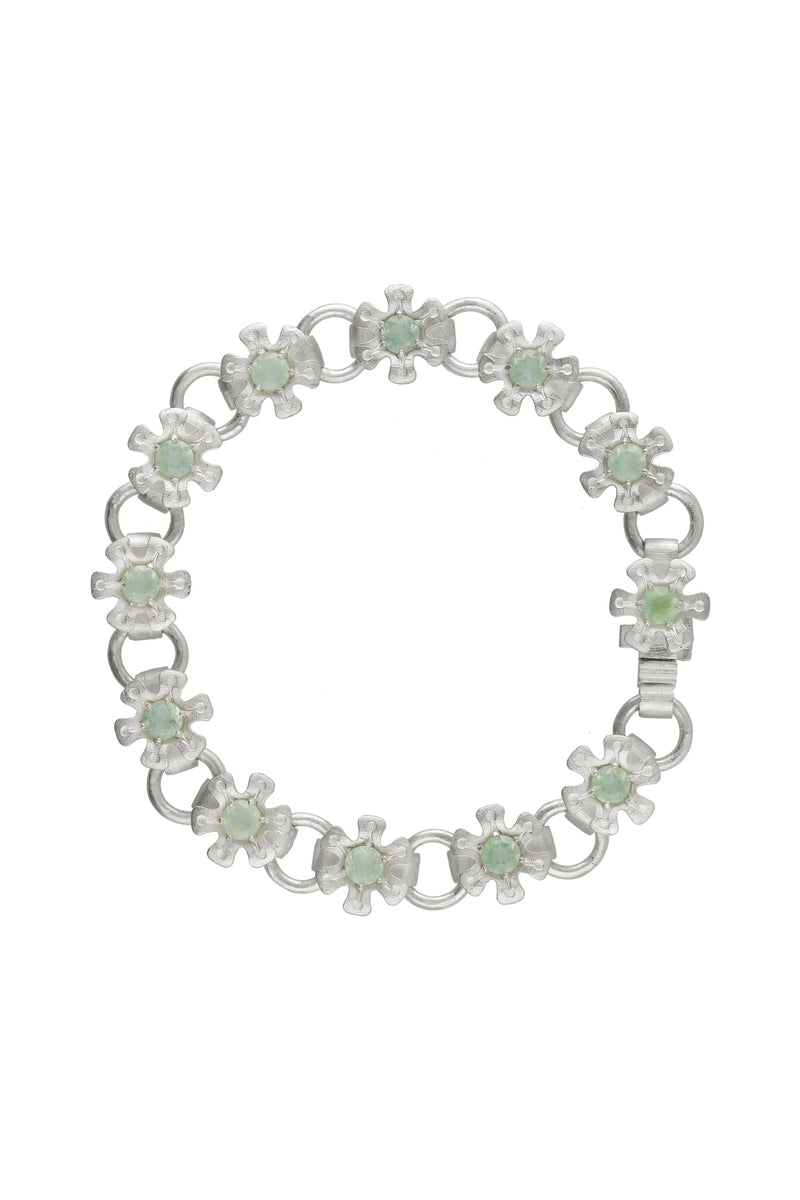 flower node bracelet – prehnite