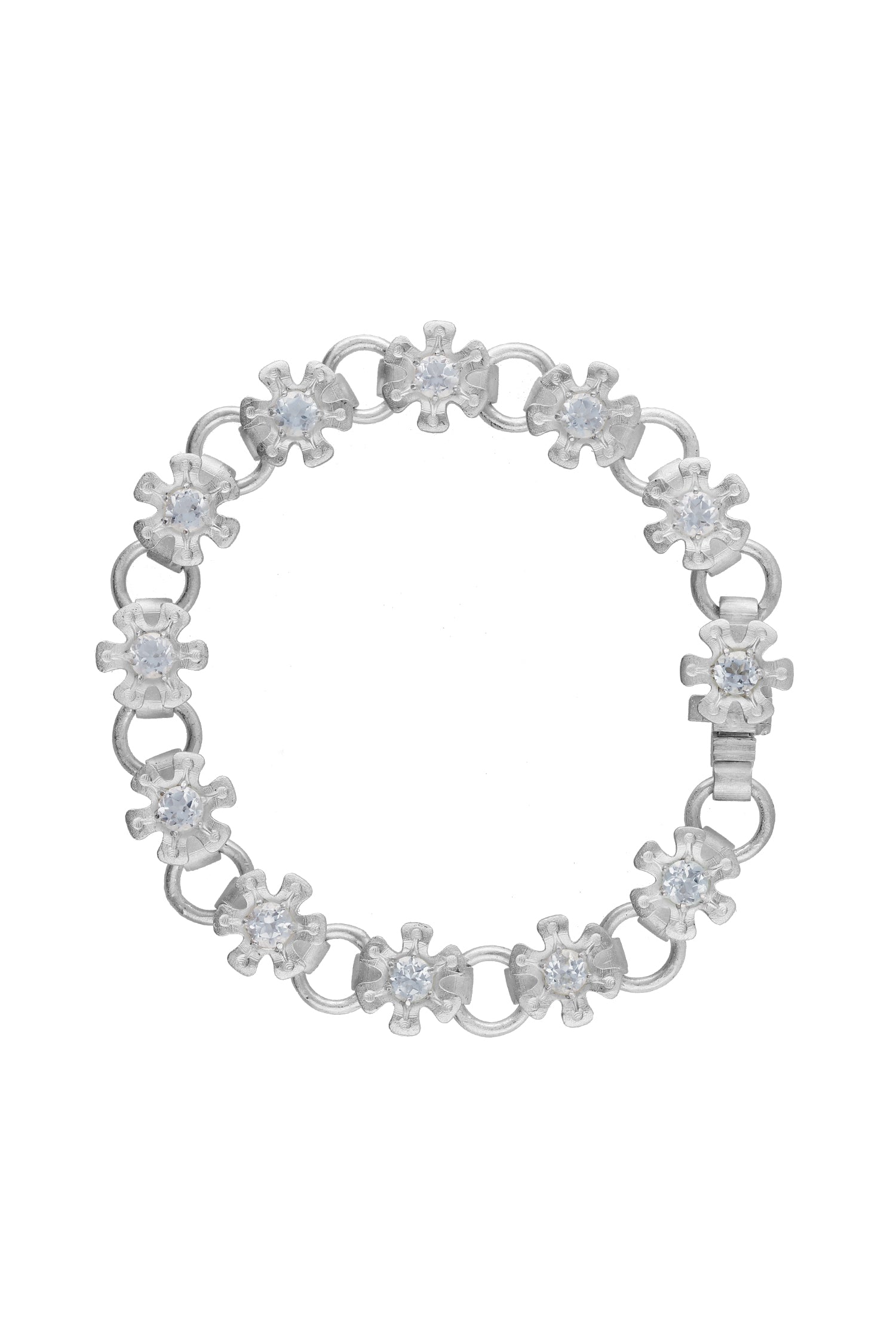 flower node bracelet – white topaz