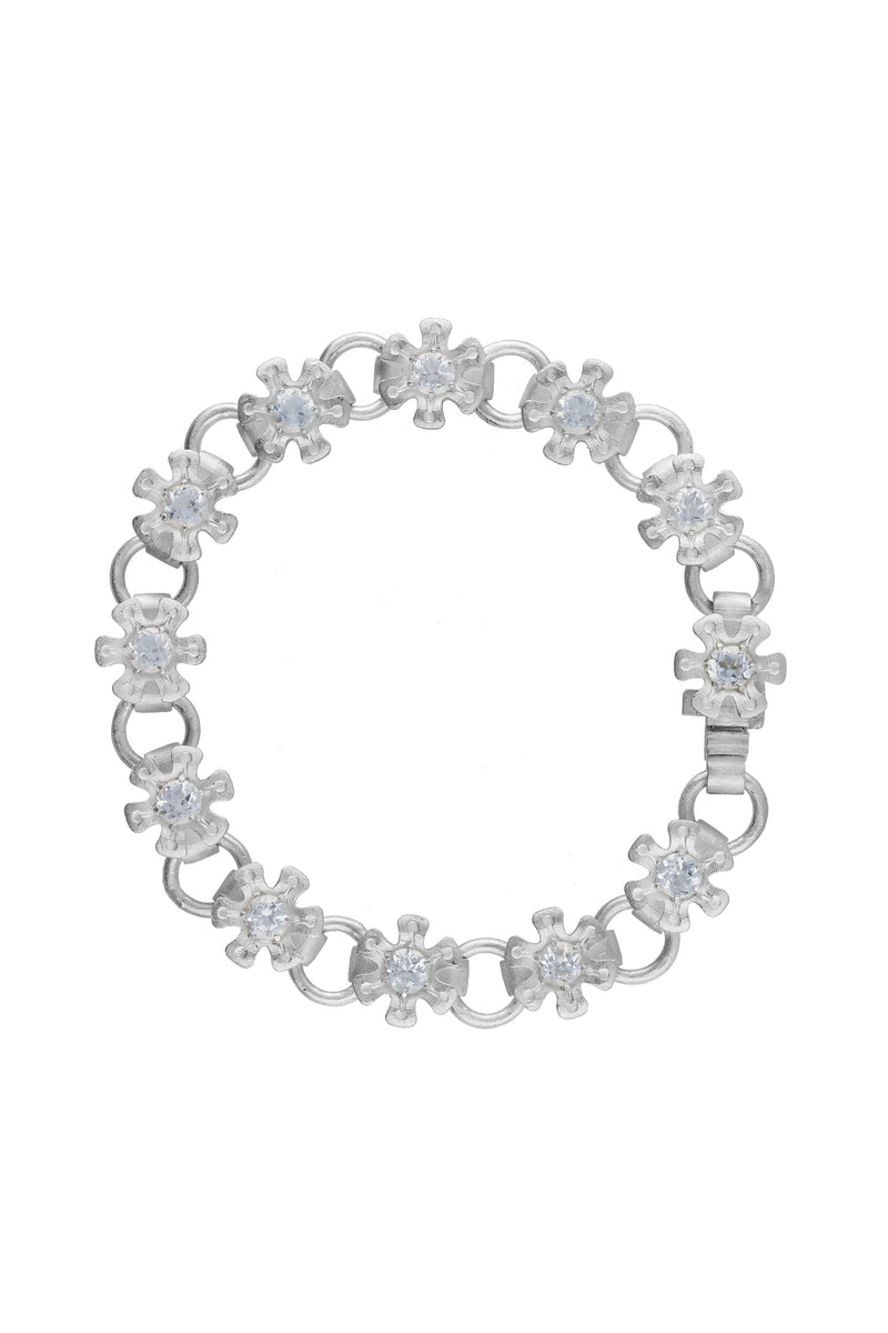 flower node bracelet – white topaz