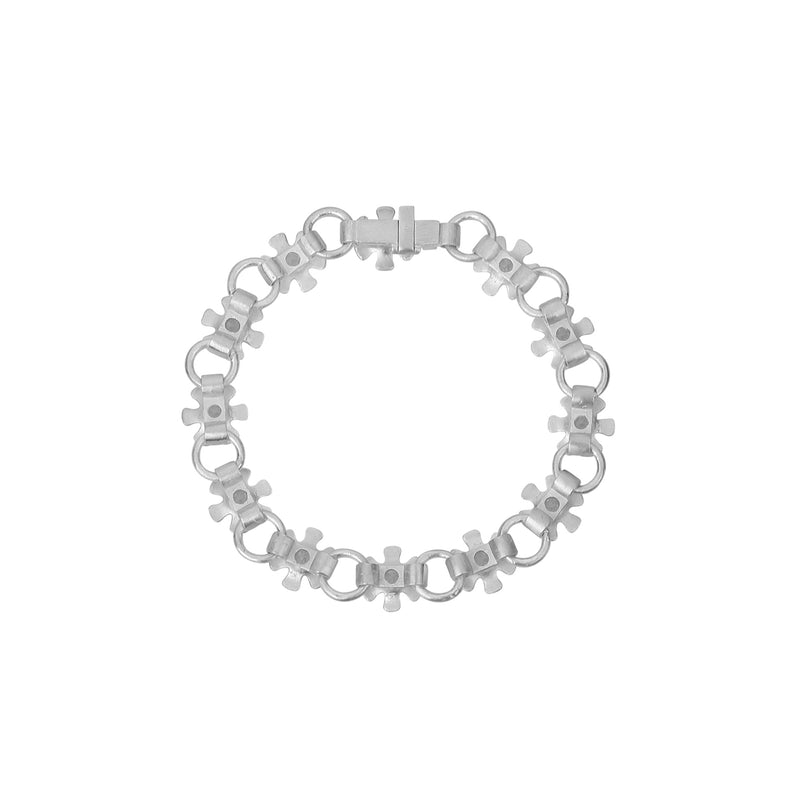 flower node bracelet – white topaz