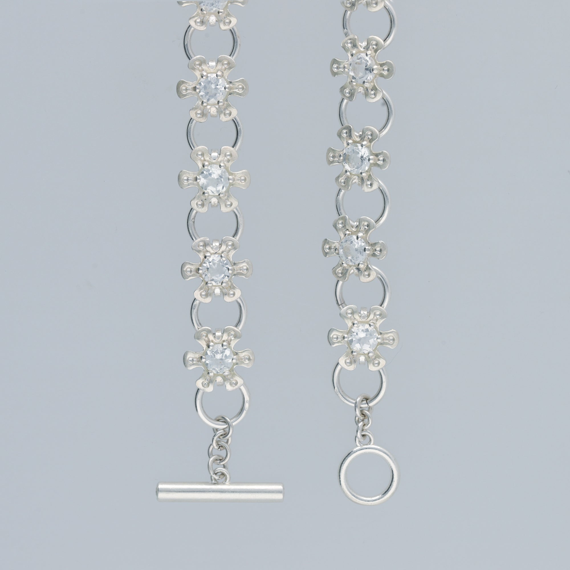 flower node necklace – white topaz
