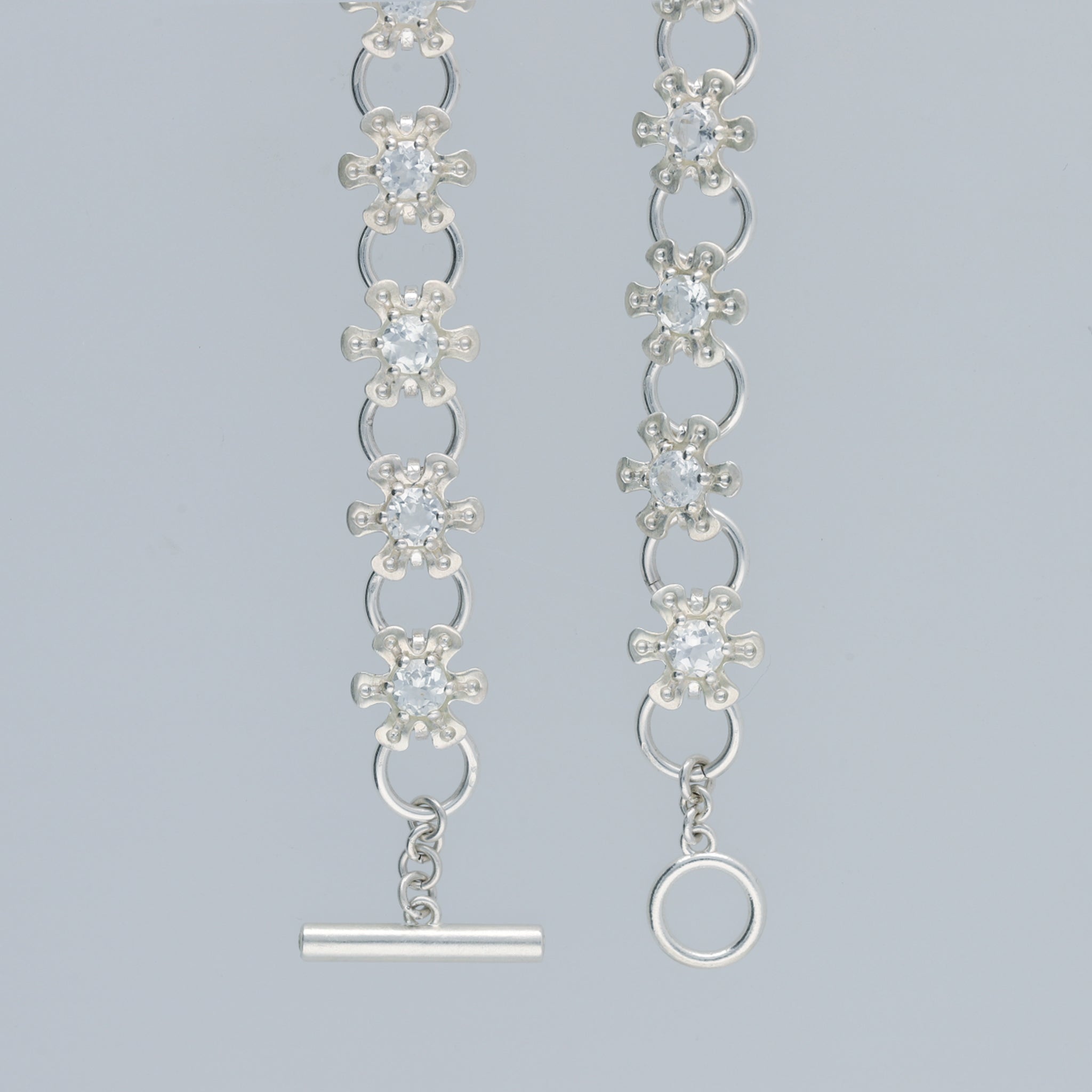 flower node necklace – white topaz