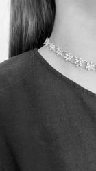 flower node necklace – white topaz