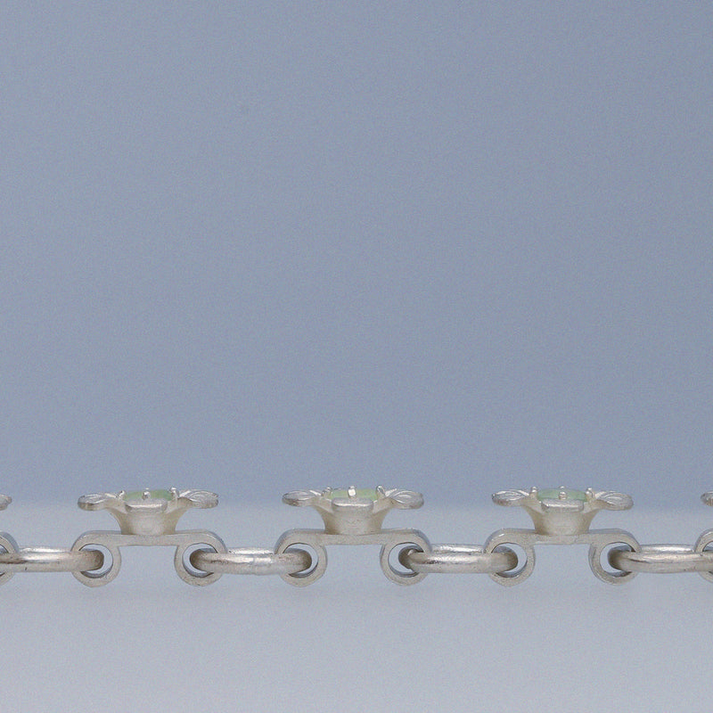 flower node bracelet – prehnite