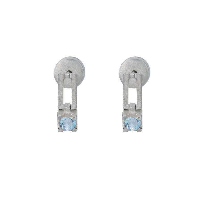 still drop earring – white topaz