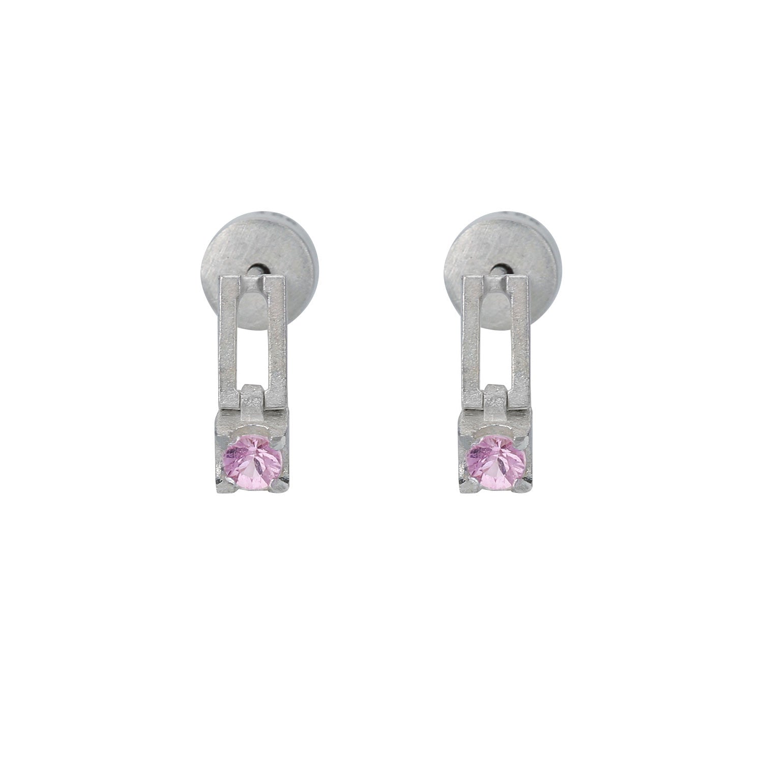 still drop earring – light pink sapphire