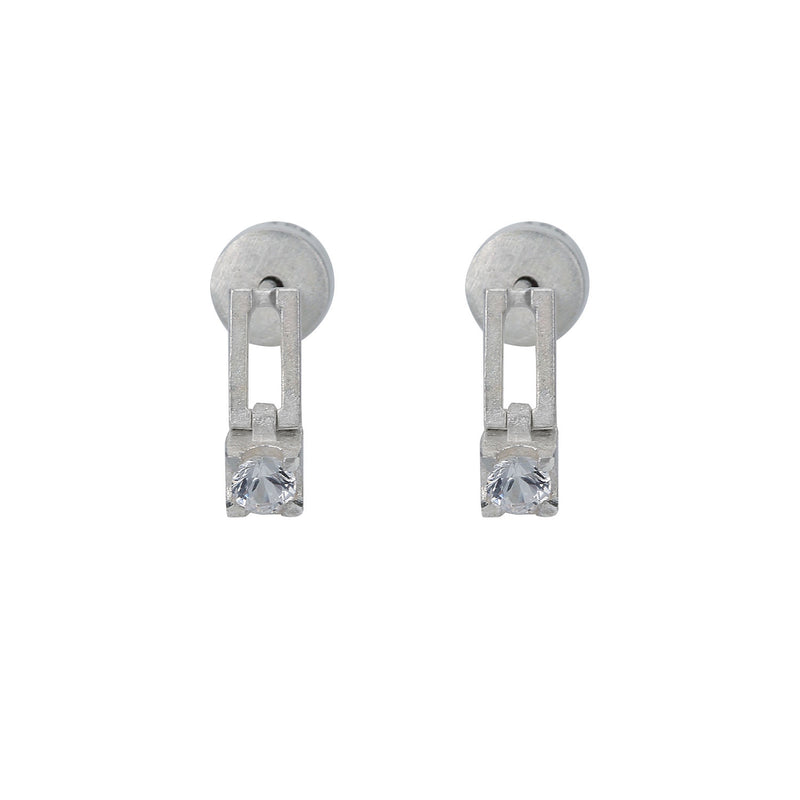 still drop earring – white sapphire