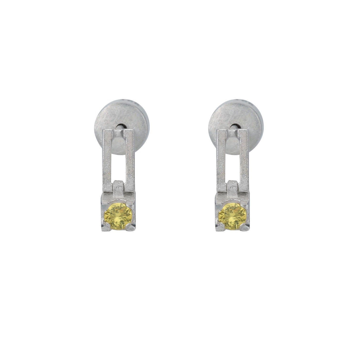 still drop earring – yellow sapphire