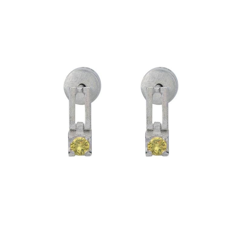 still drop earring – yellow sapphire