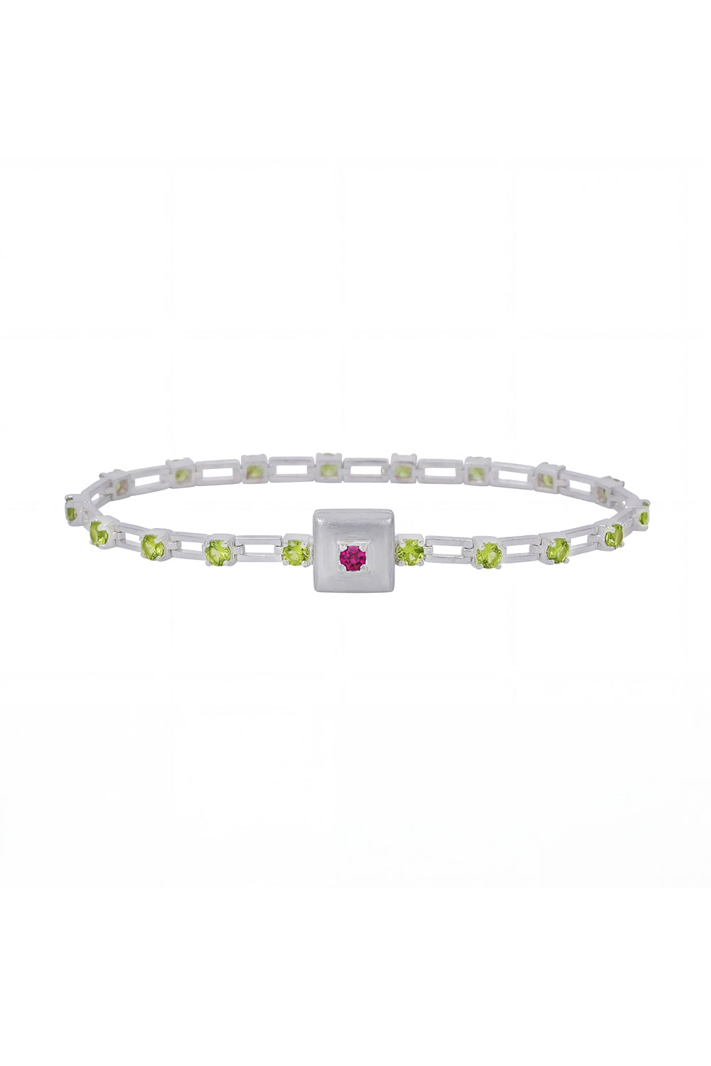magnetic sequence bracelet - peridot & ruby