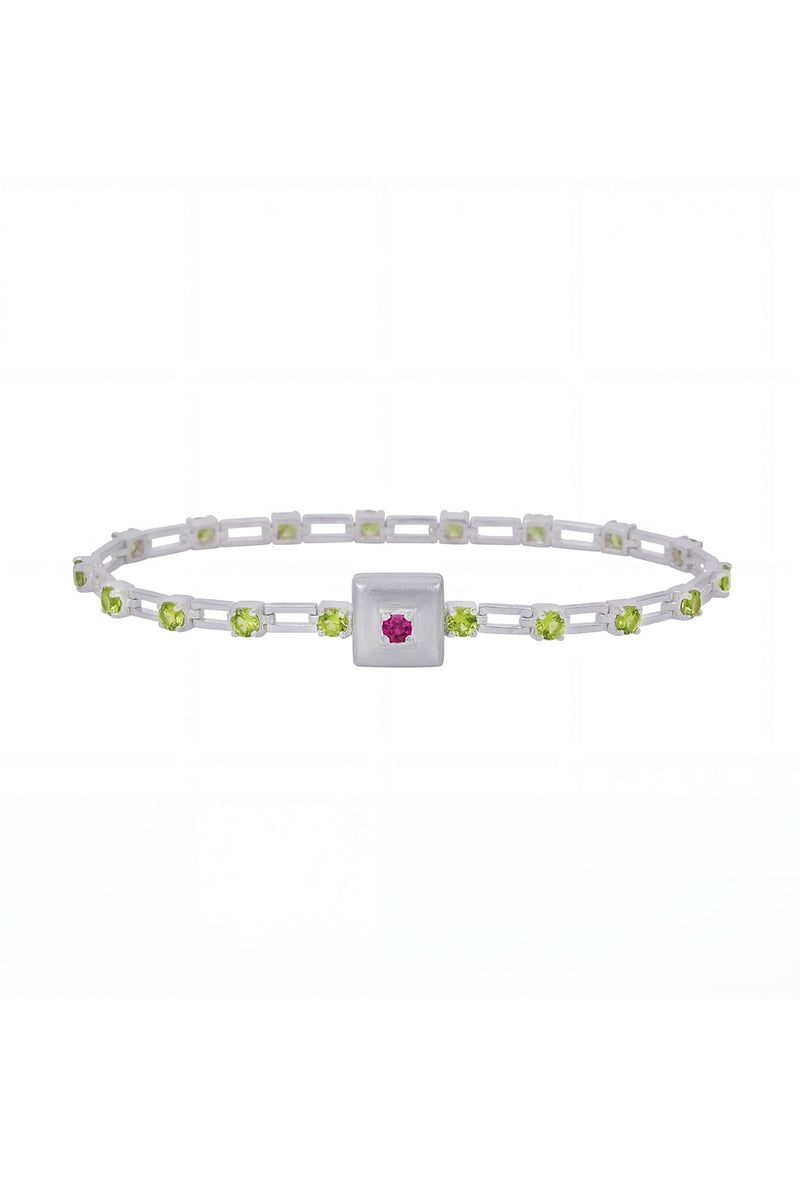 magnetic sequence bracelet - peridot & ruby