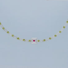 magnetic sequence necklace - peridot & ruby