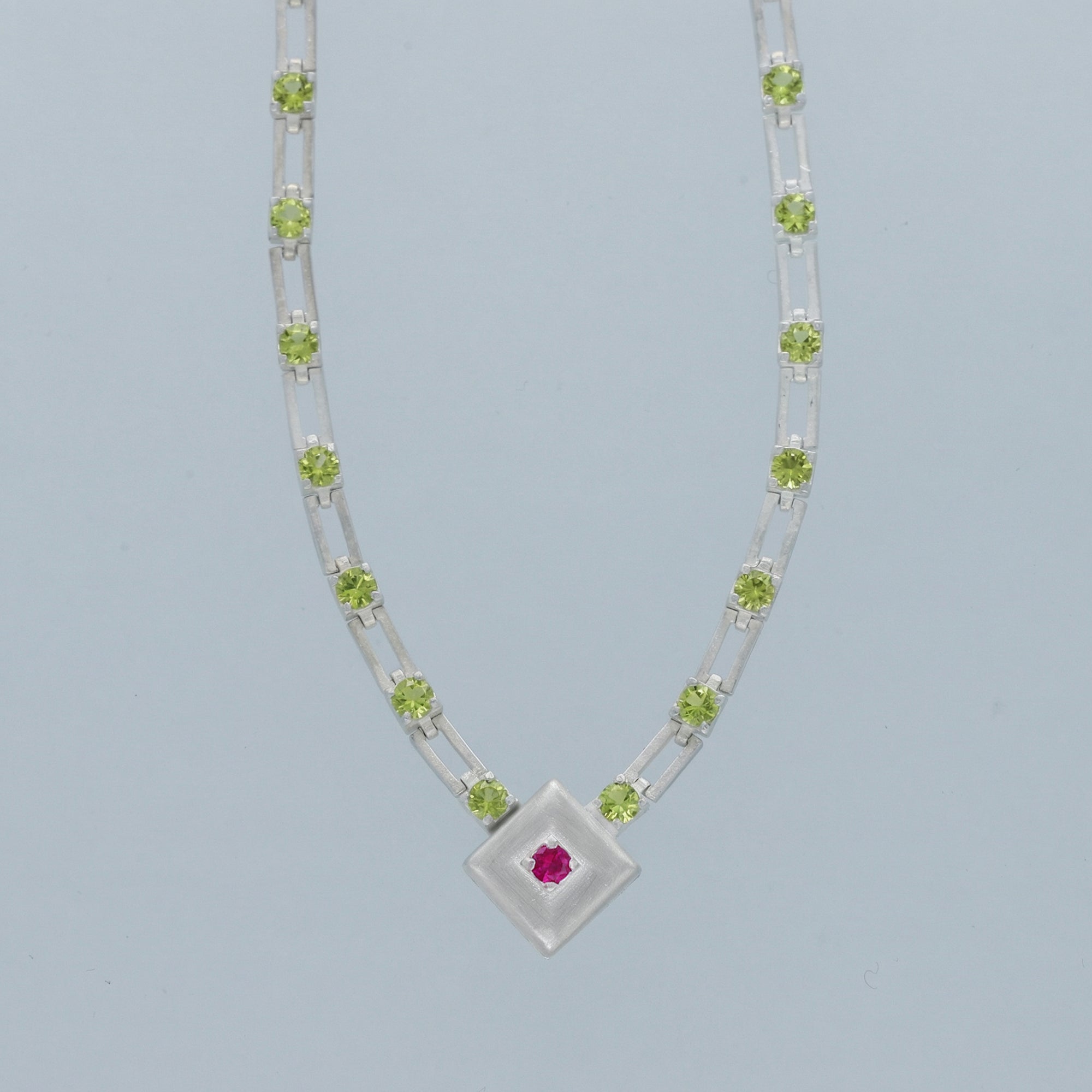 magnetic sequence necklace - peridot & ruby
