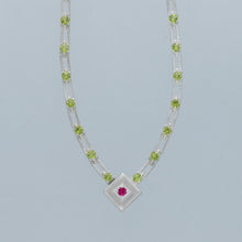 magnetic sequence necklace - peridot & ruby