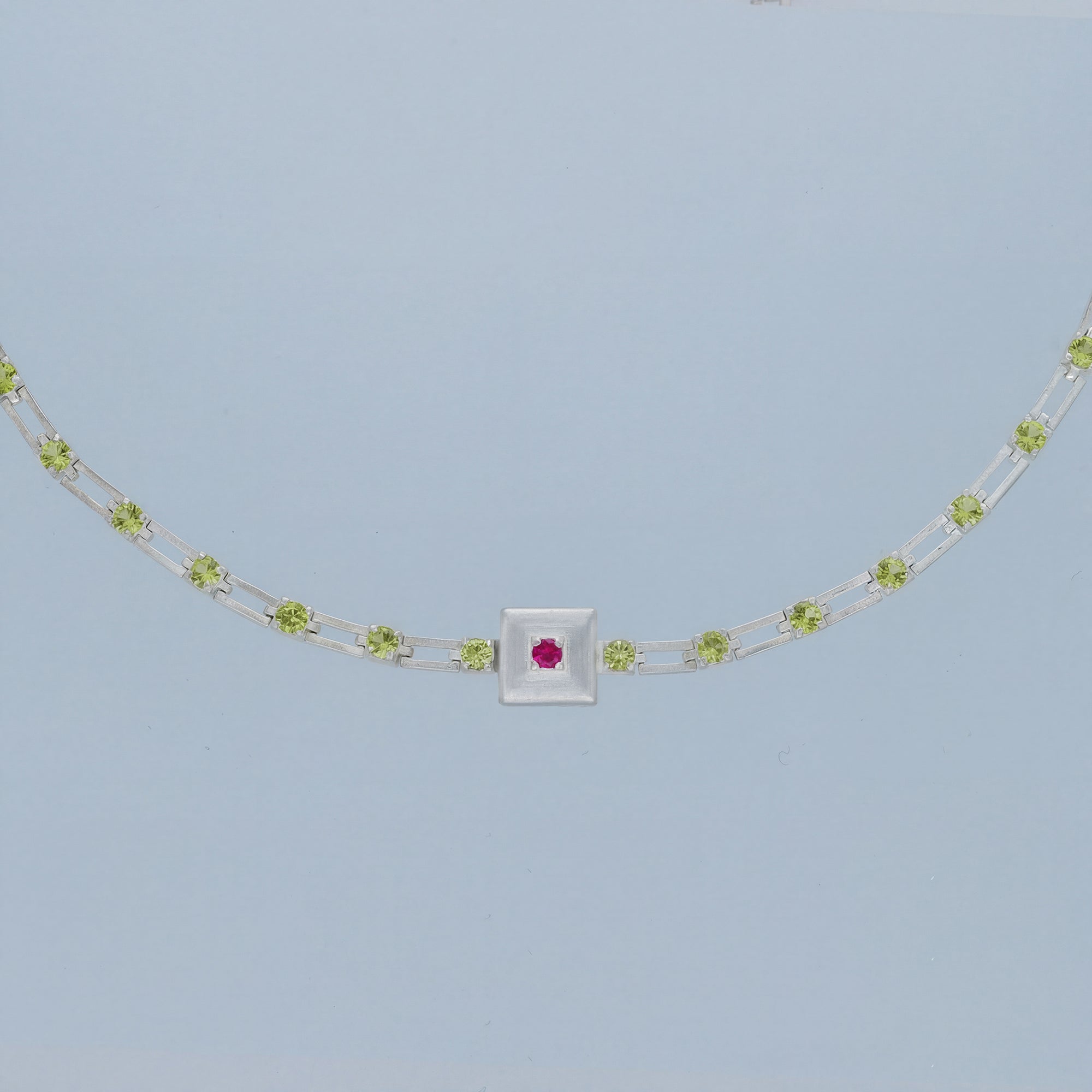 magnetic sequence necklace - peridot & ruby