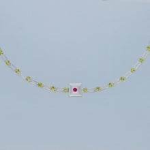 magnetic sequence necklace - peridot & ruby
