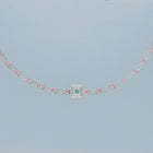 magnetic sequence necklace - light pink zirconia & emerald