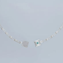 magnetic still necklace - sculpted silver & emerald