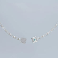 magnetic still bracelet – sculpted silver & emerald