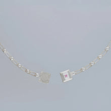 magnetic still bracelet – sculpted silver &  light pink sapphire