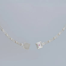 magnetic still bracelet – sculpted silver & light pink sapphire