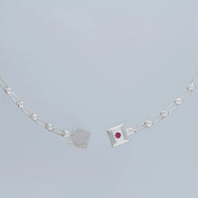 magnetic still bracelet – sculpted silver &  light pink sapphire