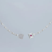 magnetic still necklace - sculpted silver & ruby