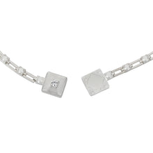 magnetic still necklace - sculpted silver & white sapphire