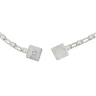 magnetic still necklace - sculpted silver & white sapphire