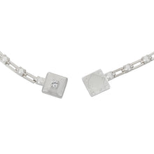 magnetic still necklace - sculpted silver & white sapphire