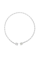 magnetic still necklace - sculpted silver & white sapphire