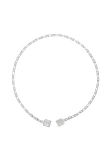 magnetic still necklace - sculpted silver & white sapphire
