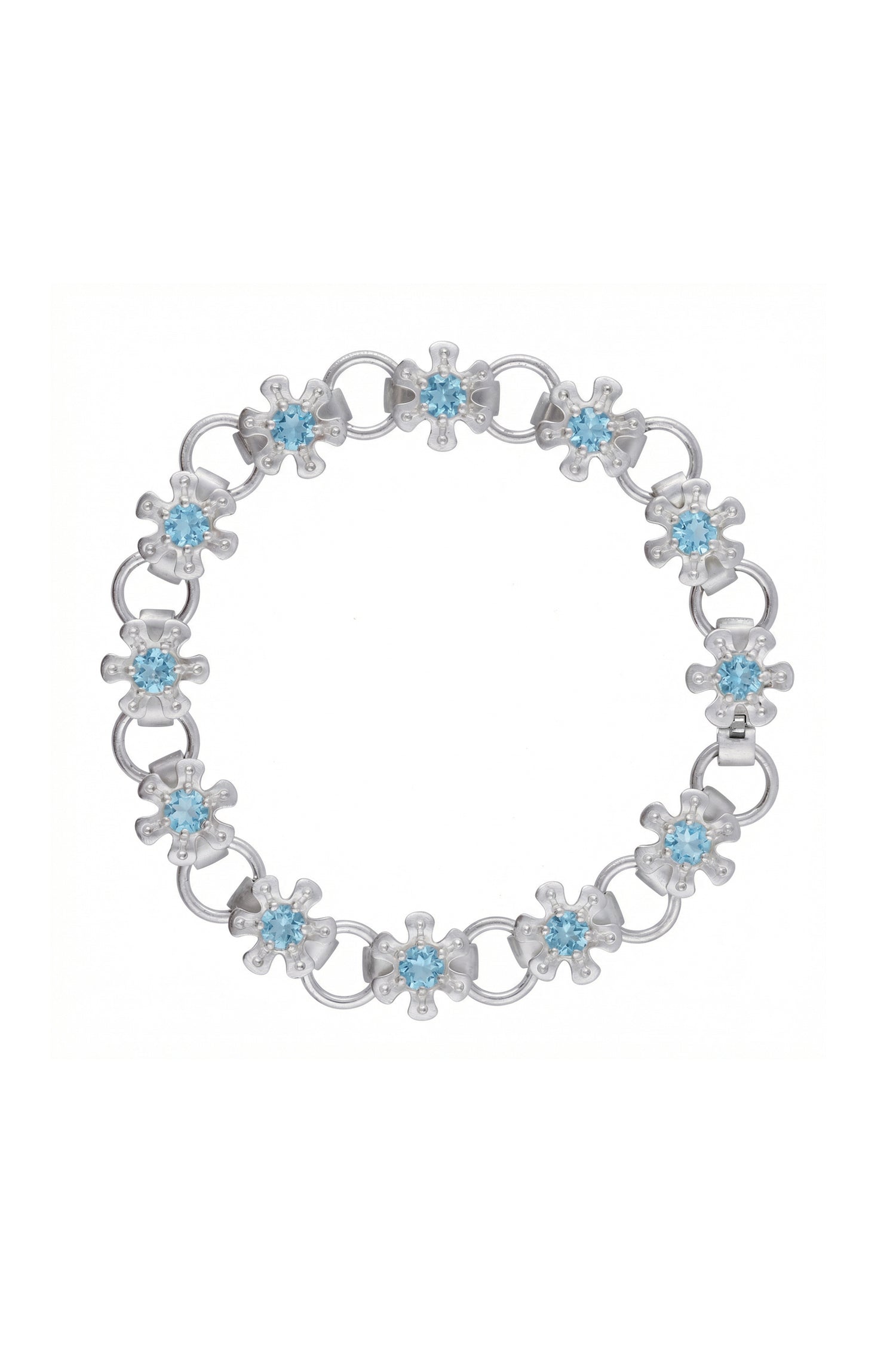 flower node bracelet – light blue topaz