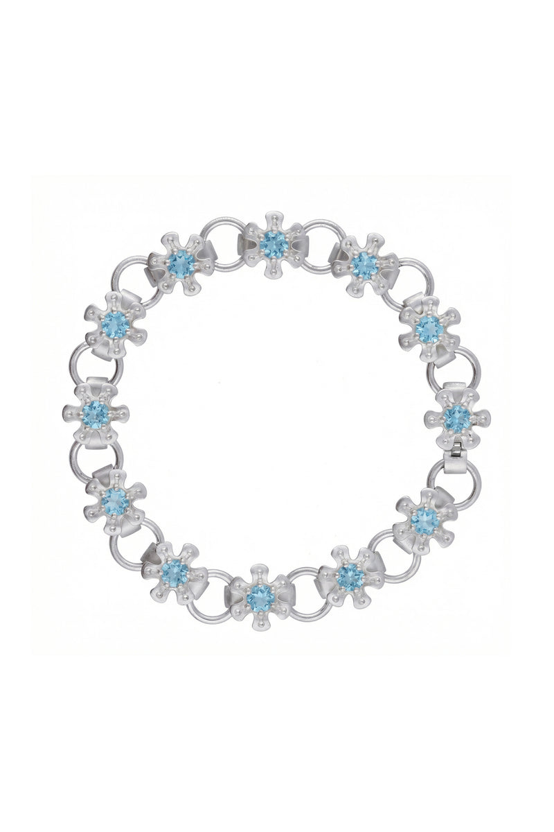 flower node bracelet – light blue topaz