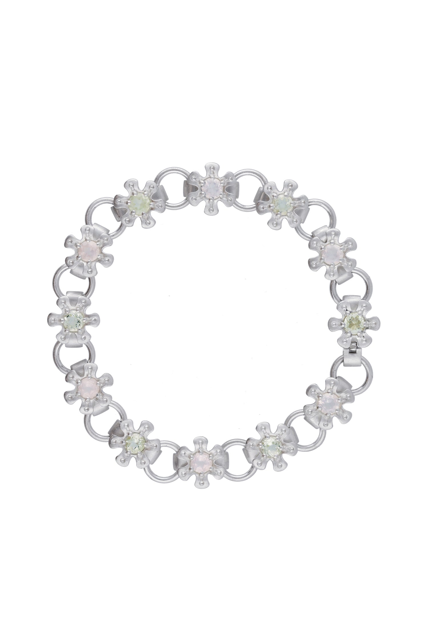 flower node bracelet – lemon quartz × rose quartz