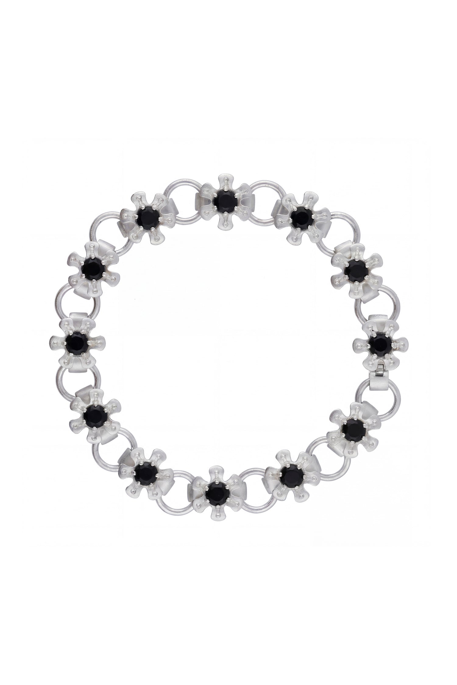 flower node bracelet – onyx